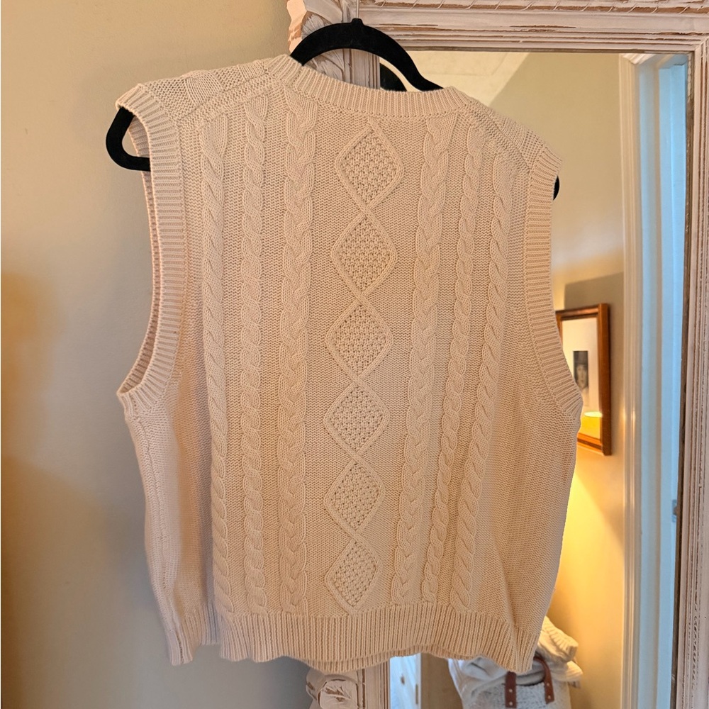 J. Crew Cream Cable Knit Sweater Vest - Picture 6 of 6